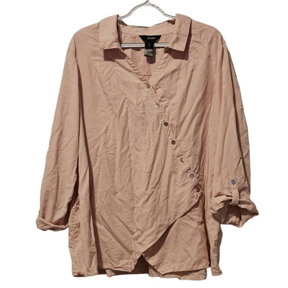 Ali Miles‎ tencel pink wrap top Size 3X